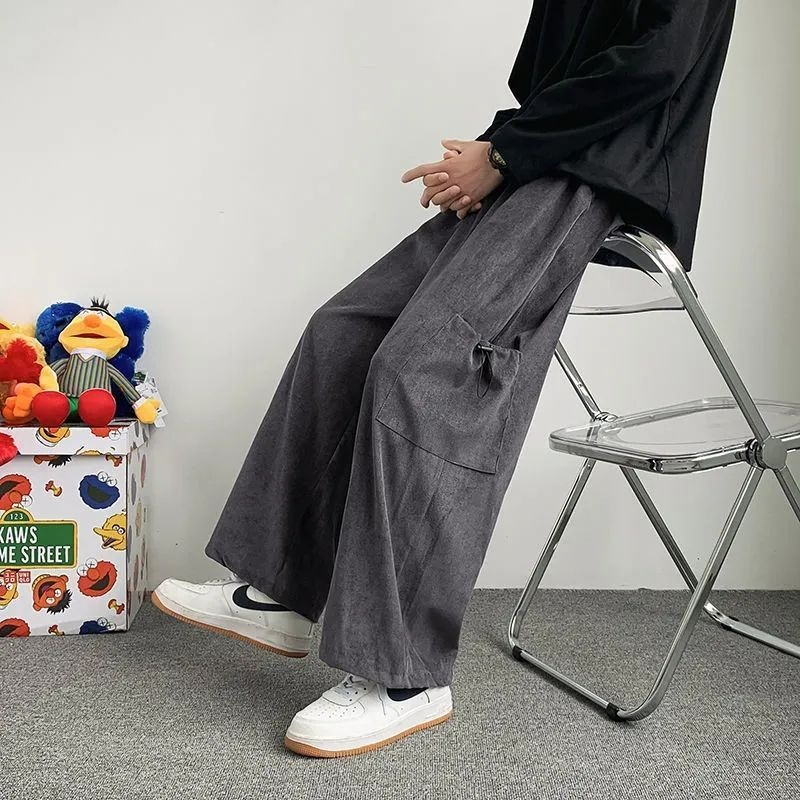 Men'S Fashion Trousers - Erkek Geniş Paçalı Kargo Pantolon Japon