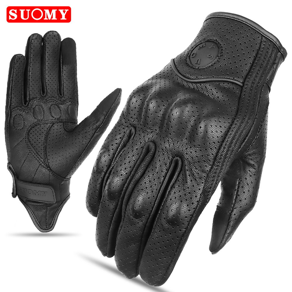Men'S Fashion Gloves - SUOMY Vintage motosiklet eldivenleri hakiki deri