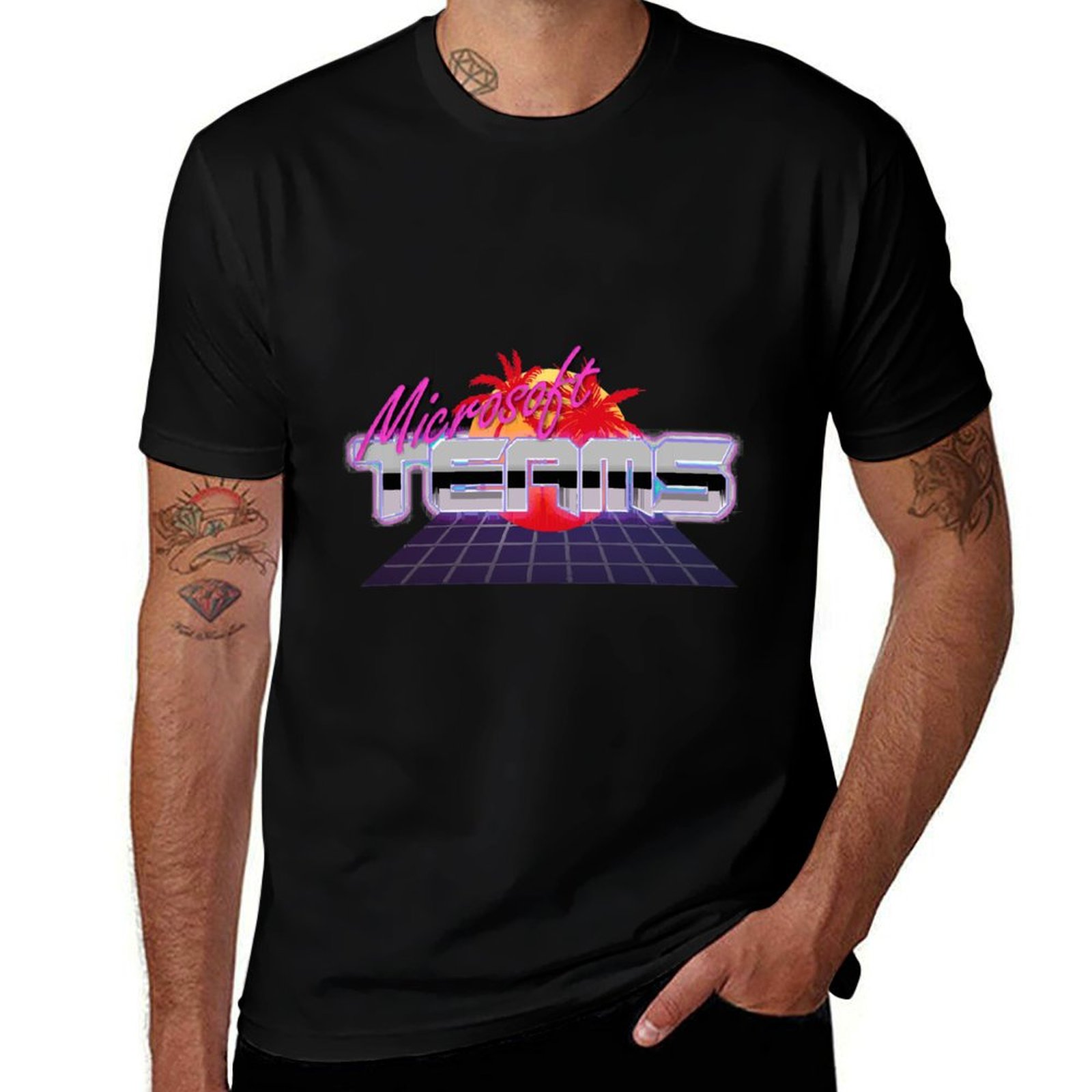 Men'S Fashion From The 80S - Microsoft Teams 80'ler Tişörtü Günlük Giyim