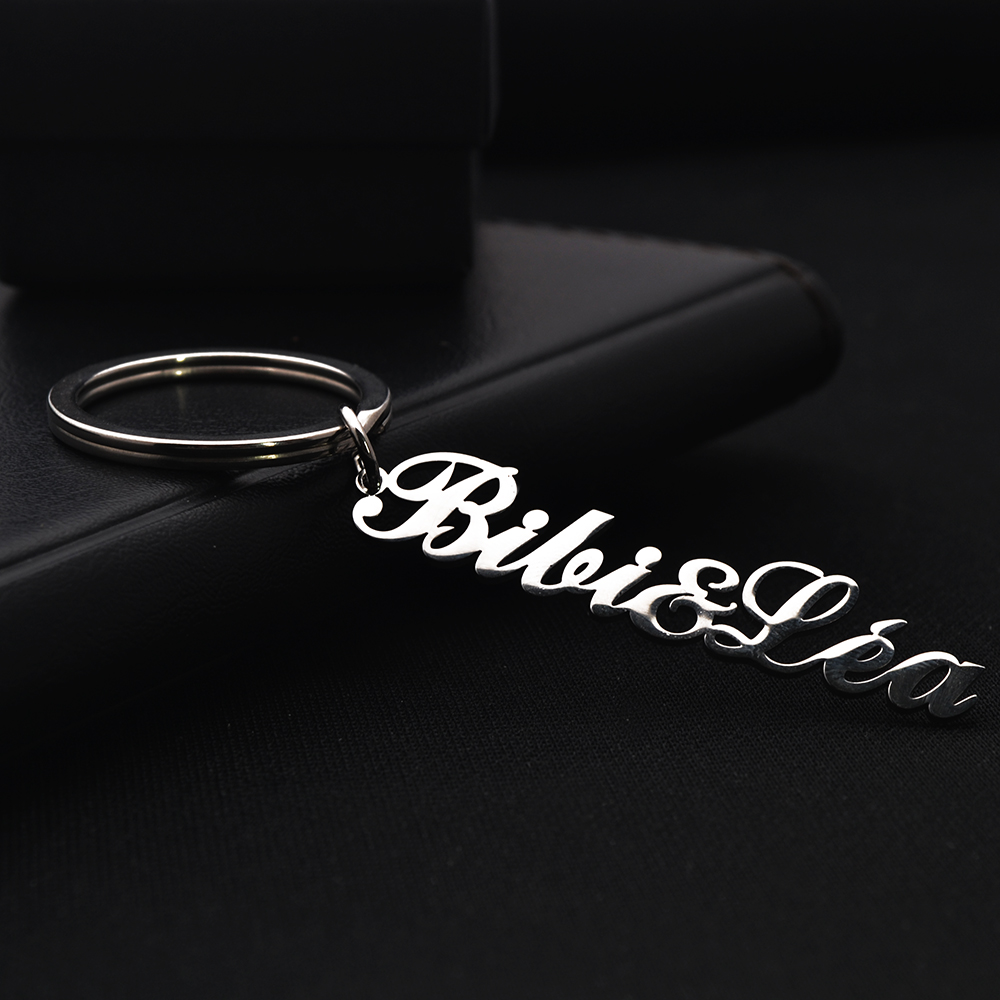 Men'S Fashion Gold Chain - Kişiselleştirilmiş özelleştirilmiş İngilizce adı anahtarlık paslanmaz
