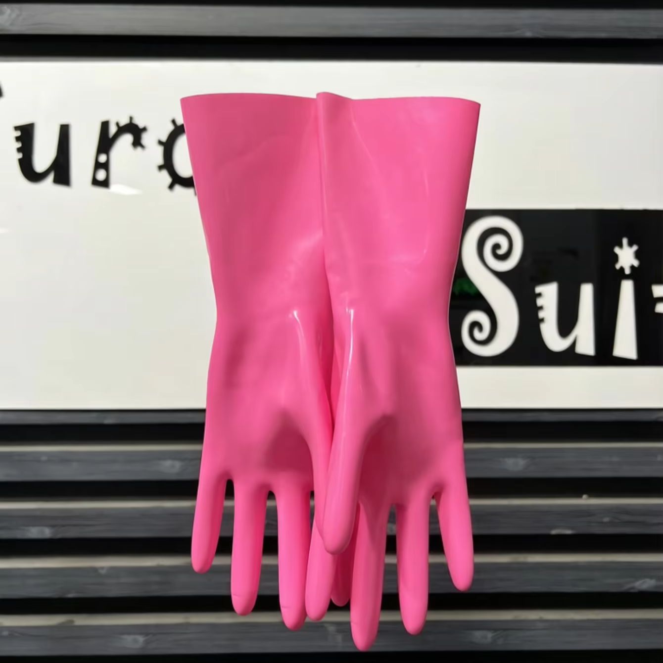 Men'S Fashion Gloves - Pembe Kauçuk Moda Eldivenleri Kulüp Kıyafetleri