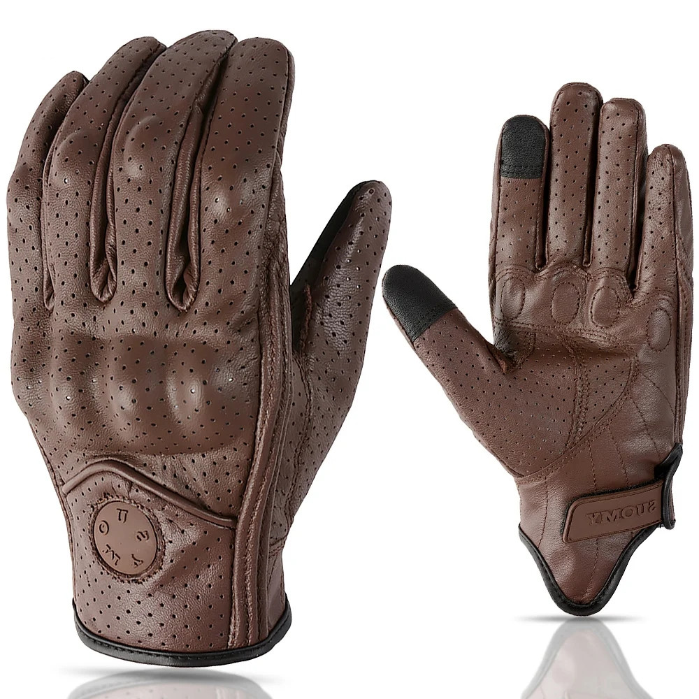 Men'S Fashion Gloves - SUOMY Retro Deri motosiklet eldivenleri Erkek