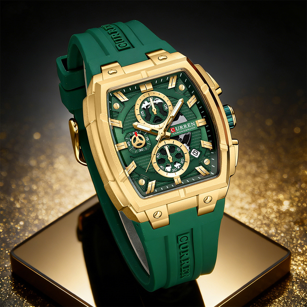 Mens Fashion Watch - CURREN Lüks Vintage Erkek Spor Kronograf