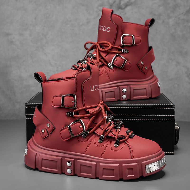 Men'S Fashion Luxury Brands - Orijinal Marka Erkek Botları Punk Platform