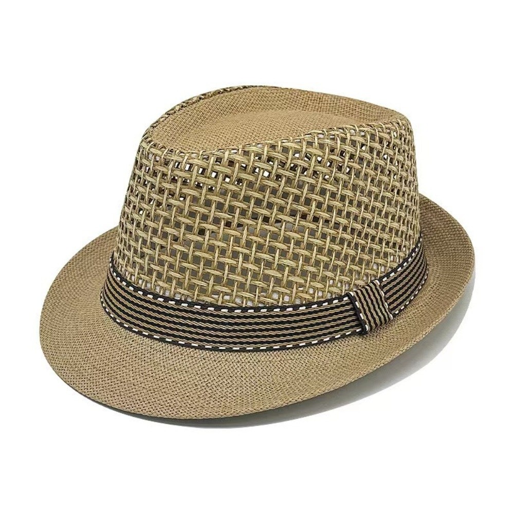 Mens Fashion Caps - Kısa Kenarlı Erkek Panama Şapkası Nefes