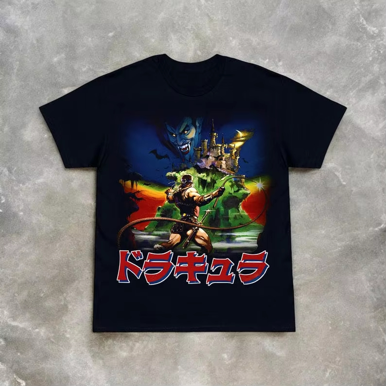 Men'S Fashion From The 80S - Castlevania NES Konami 80'ler Retro T-shirt