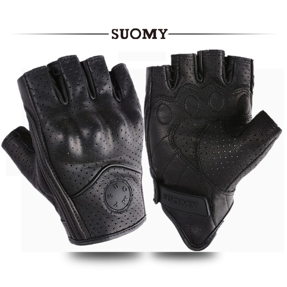 Men'S Fashion Gloves - Yaz yarım parmak motosiklet eldivenleri Retro