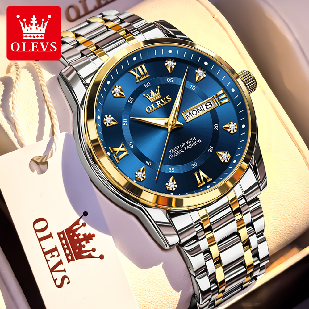 Men'S Fashion Luxury Brands - OLEVS Marka Moda erkek saatler paslanmaz