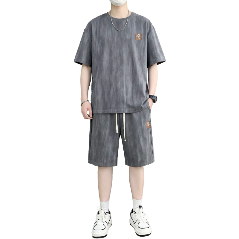 Mens Fashion Suits - 【T-Shirt + 5 Noktalı Şort】Erkek Tişört