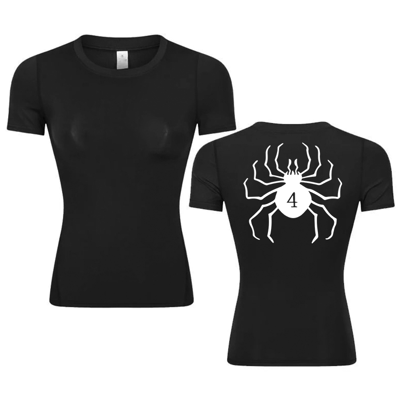 Compression Shirt Workout - Kadınlar için grafik baskı sıkıştırma gömlek