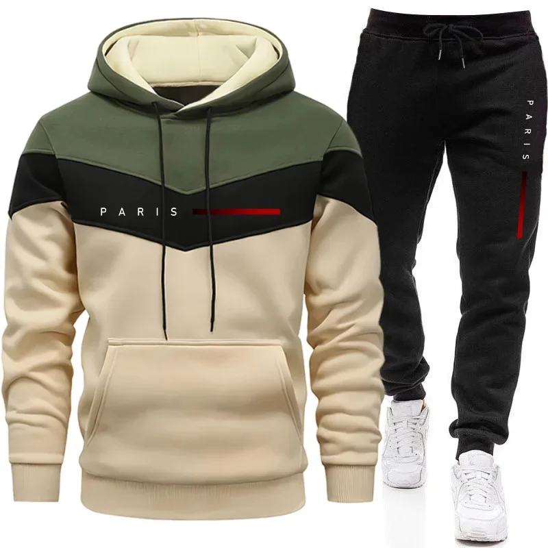 Mens Fashion Streetwear - Paris Modası Erkek Kapüşonlu Takım Günlük
