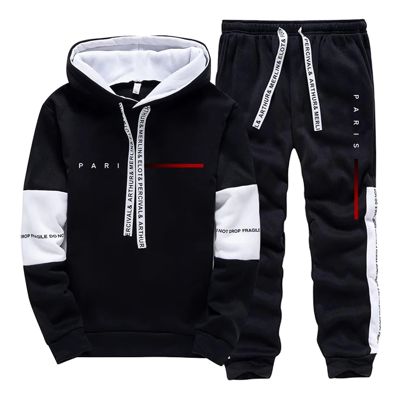 Mens Fashion Streetwear - Erkek Takımı Paris Modası Kapüşonlu Üst