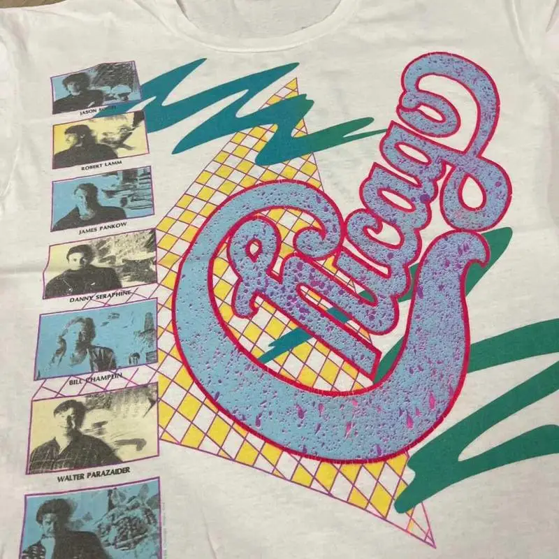Men'S Fashion From The 80S - Vtg 80S Chicago Band Kısa Kollu