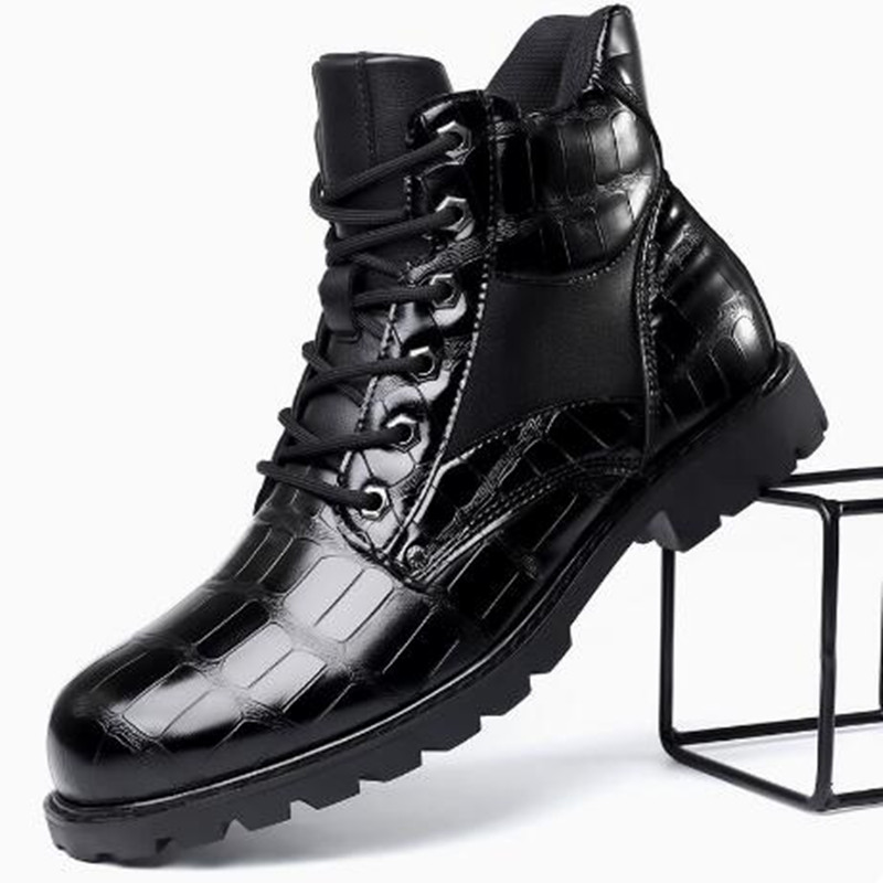 Men'S Fashion Luxury Brands - Marka Erkek Botları Izgara Desen Kare