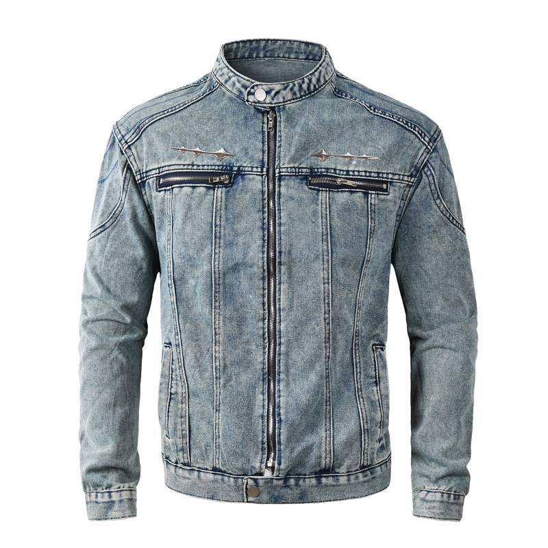 Mens Fashion Denim Jacket - High Street Moda Tasarımcısı Erkek Ceket
