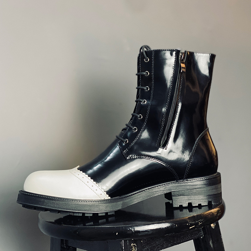 Erkek Siyah-Beyaz Patent Deri  - Mens Fashion Caps incelemesi ve fiyatı