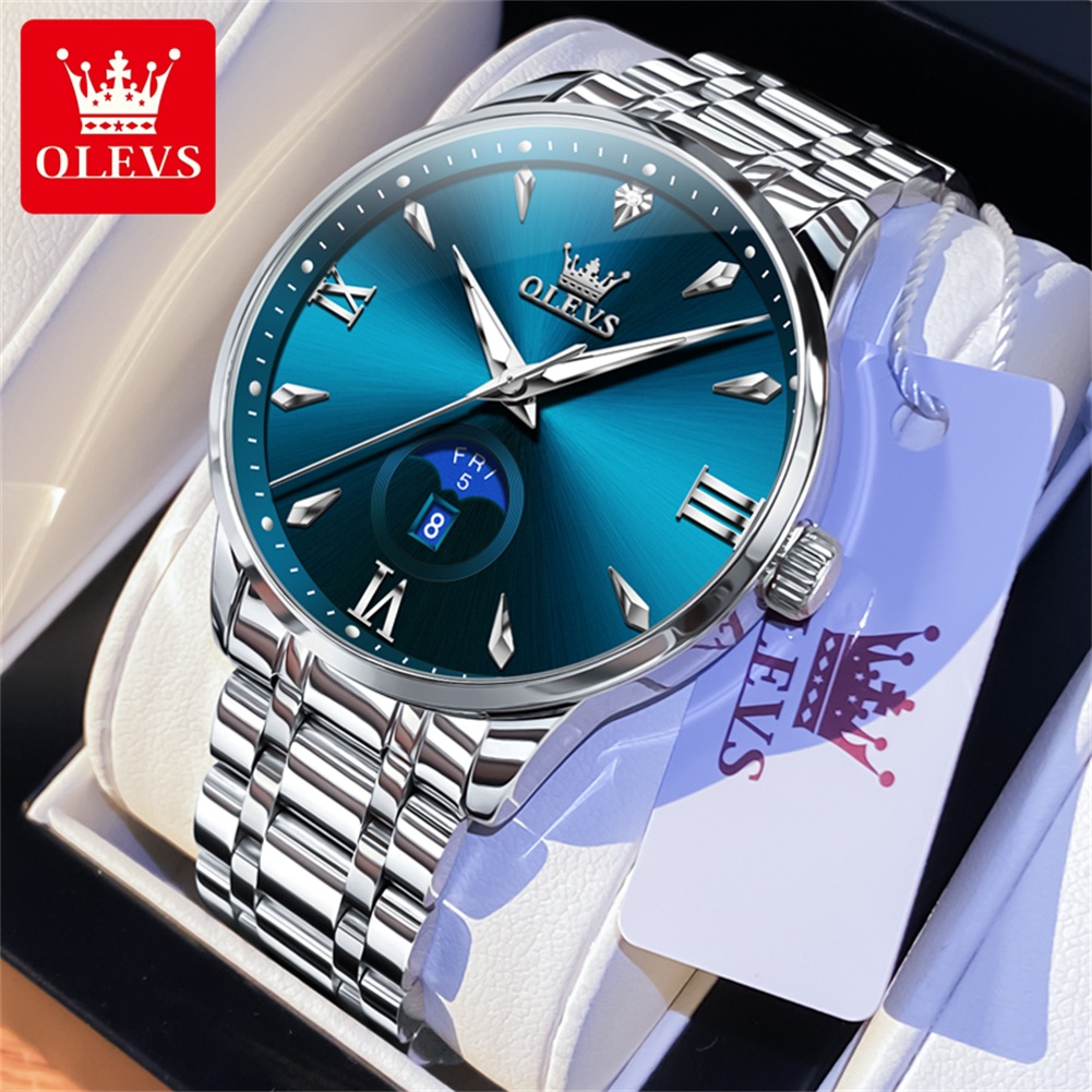 OLEVS Ay Fazı erkek saatleri t - Men'S Fashion Luxury Brands incelemesi ve fiyatı