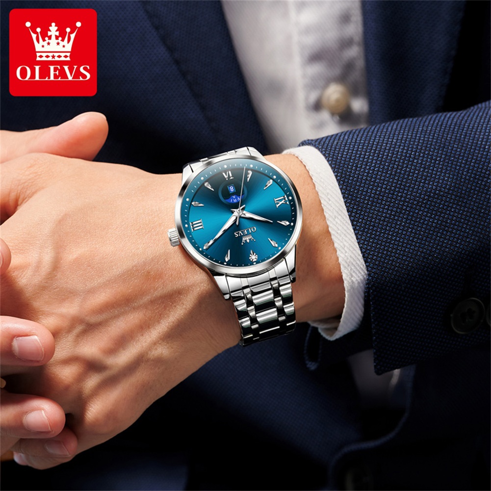 OLEVS Ay Fazı erkek saatleri t - Men'S Fashion Luxury Brands incelemesi ve fiyatı