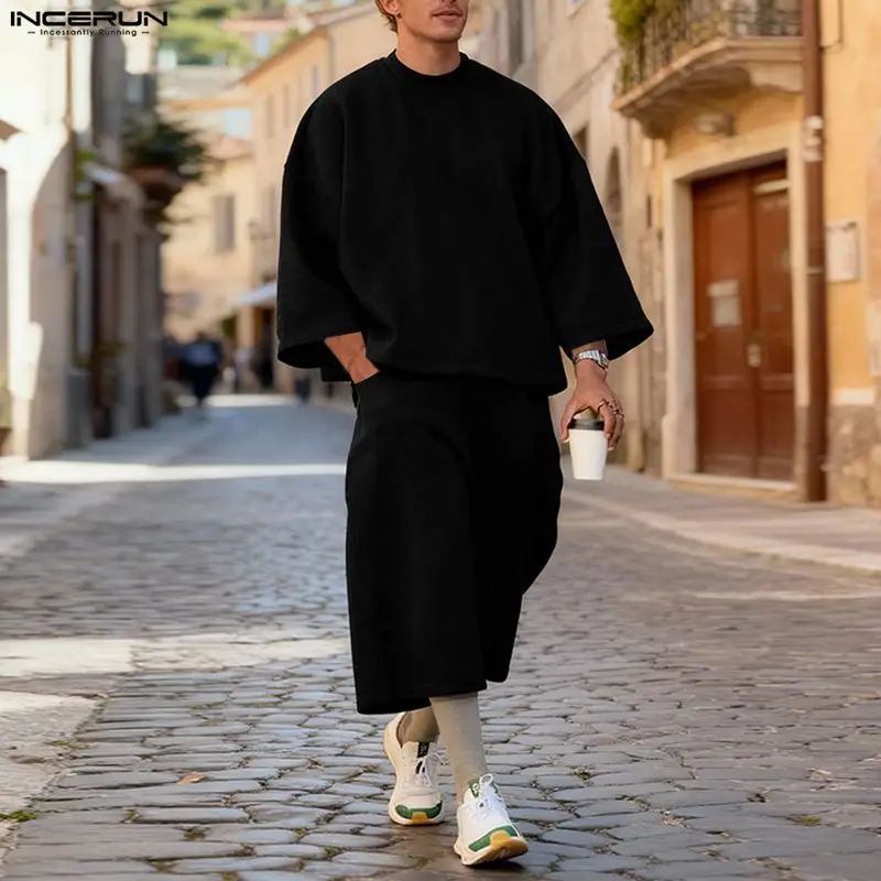 INCERUN Erkekler Setleri Düz R - Mens Fashion Streetwear incelemesi ve fiyatı