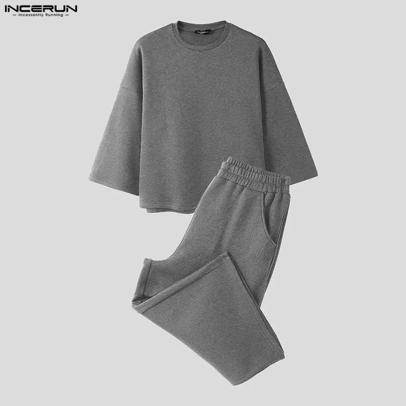 INCERUN Erkekler Setleri Düz R - Mens Fashion Streetwear incelemesi ve fiyatı