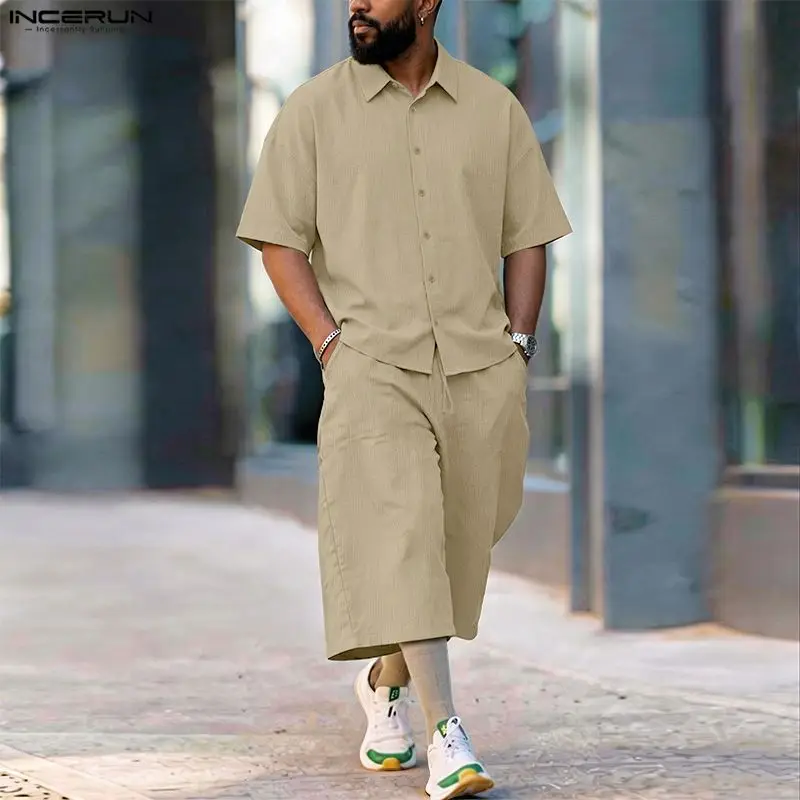 INCERUN erkek Setleri Katı Yak - Mens Fashion Streetwear incelemesi ve fiyatı