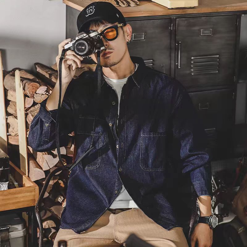 Erkek Amerikan Retro Denim Cek - Mens Fashion Denim Jacket incelemesi ve fiyatı
