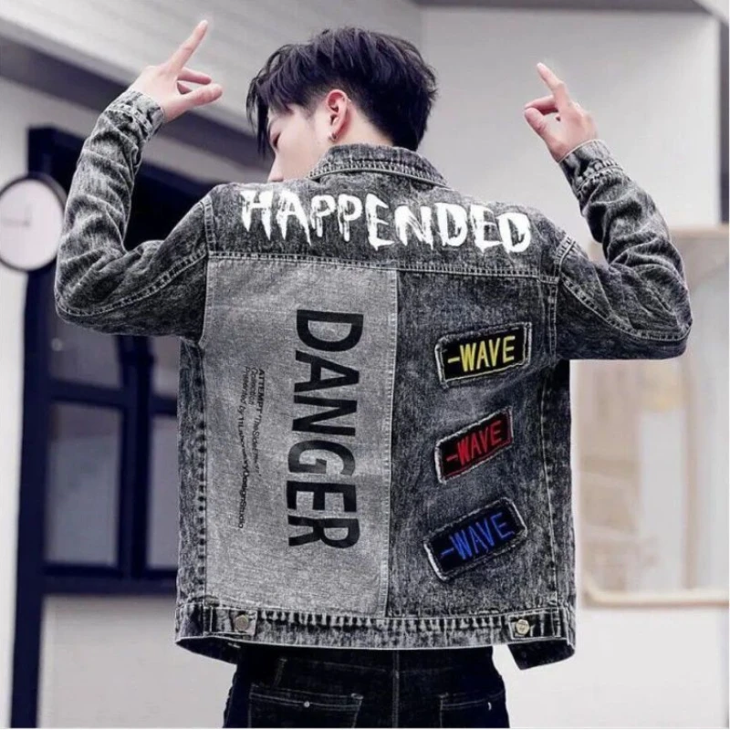 Düğme ile Hip Hop rahat ince k - Mens Fashion Denim Jacket incelemesi ve fiyatı
