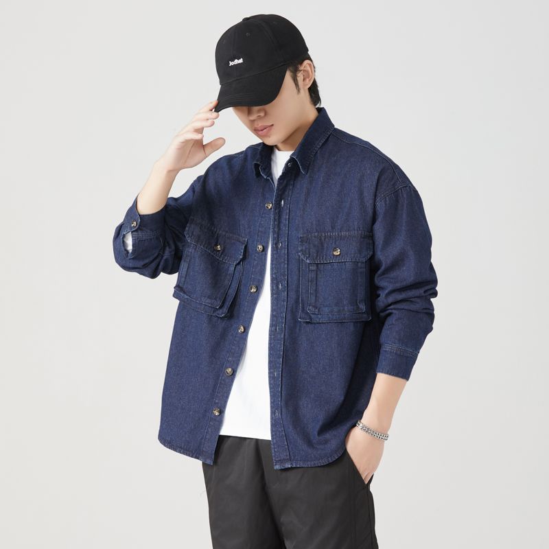 Saf Pamuk Takım Gömlek Erkekle - Mens Fashion Denim Jacket incelemesi ve fiyatı