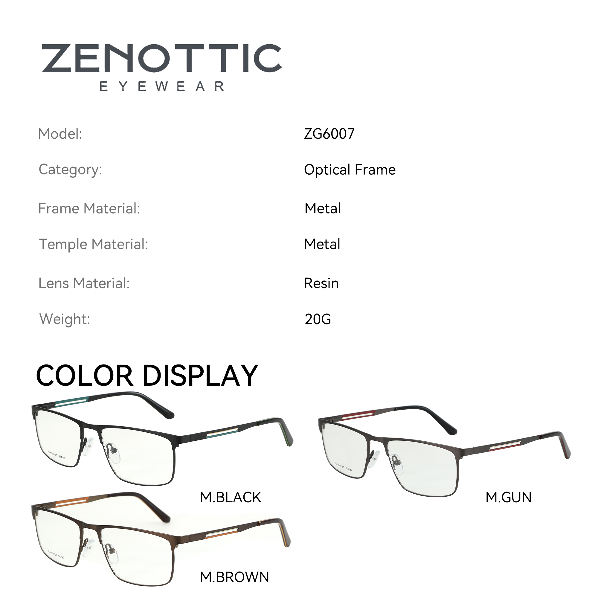 ZENOTTIC Erkekler Yarım çerçev - Men'S Fashion Non Prescription Glasses incelemesi ve fiyatı