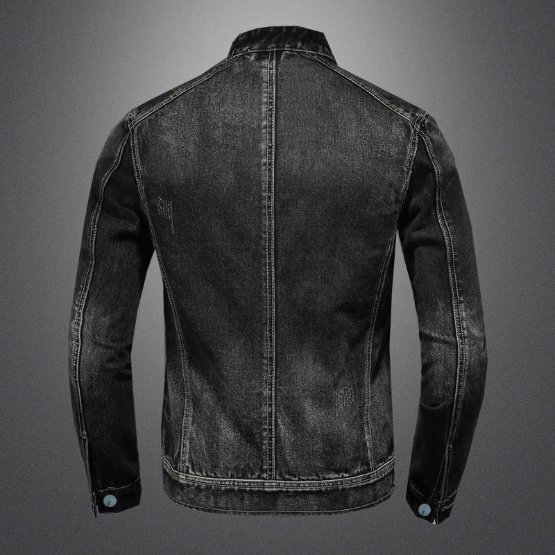Erkekler Vintage standı yaka P - Mens Fashion Denim Jacket incelemesi ve fiyatı