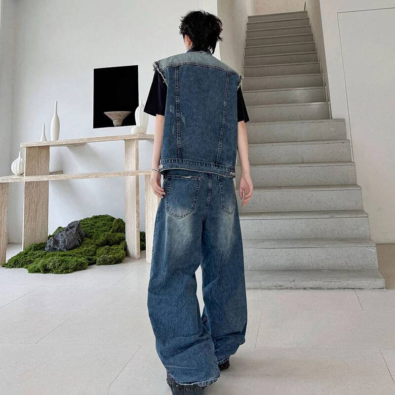 LUZHEN 2026 Yaz Denim Iki parç - Mens Fashion Streetwear incelemesi ve fiyatı