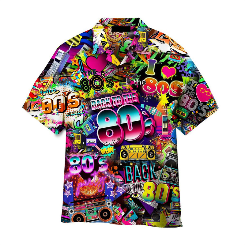 3D baskılı renkli müzik hawaii - Men'S Fashion From The 80S incelemesi ve fiyatı