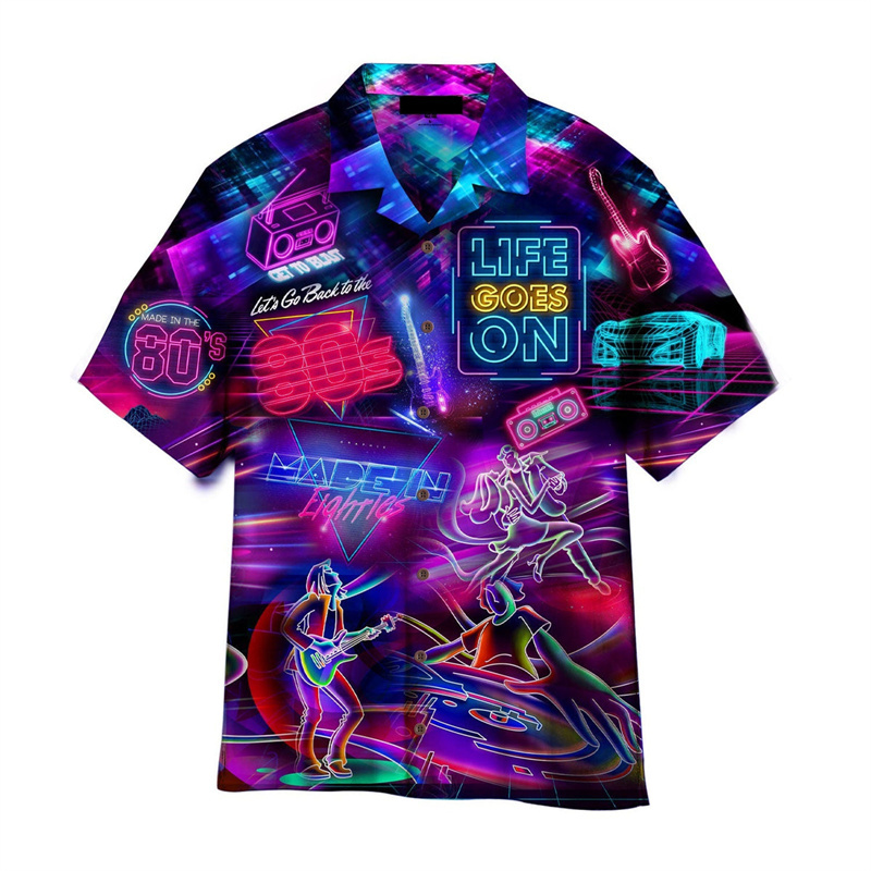 3D baskılı renkli müzik hawaii - Men'S Fashion From The 80S incelemesi ve fiyatı
