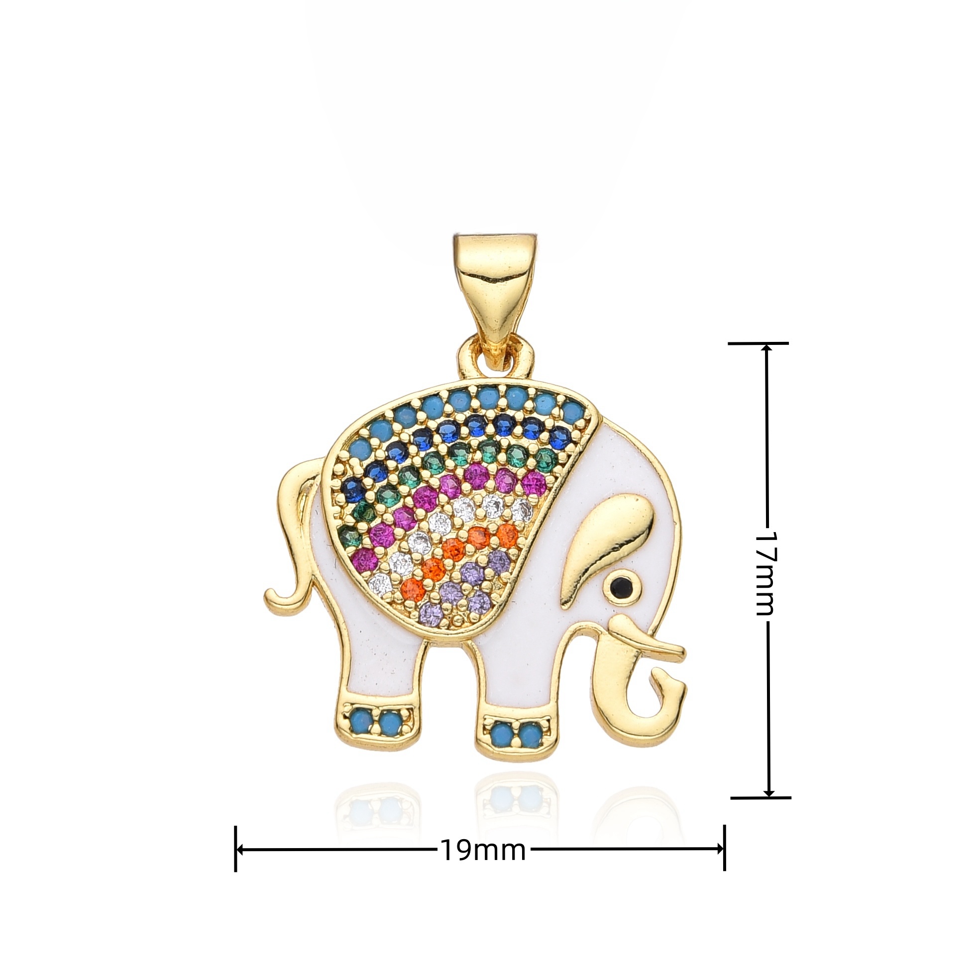 Renkli fil Charms kübik zirkon - Men'S Fashion Gold Chain incelemesi ve fiyatı
