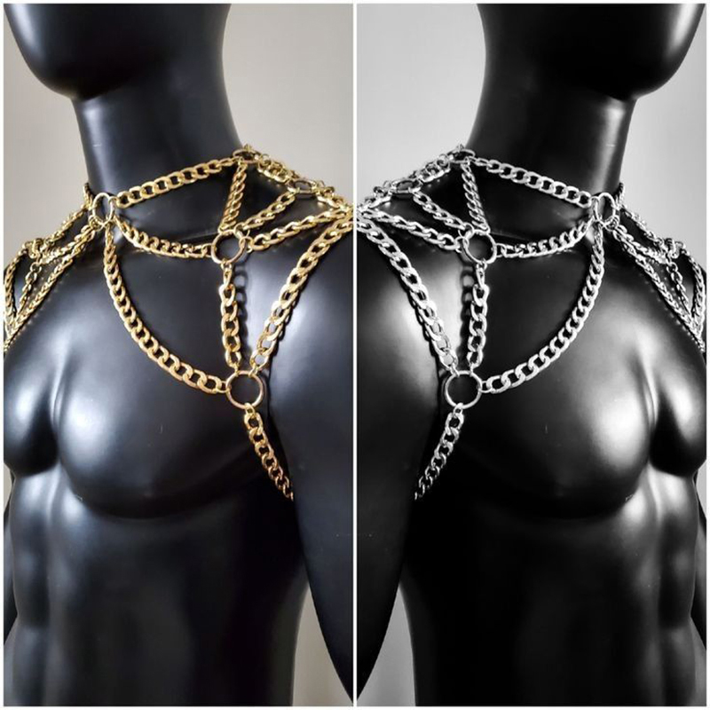 Punk Erkekler Omuz Vücut Zinci - Men'S Fashion Gold Chain incelemesi ve fiyatı