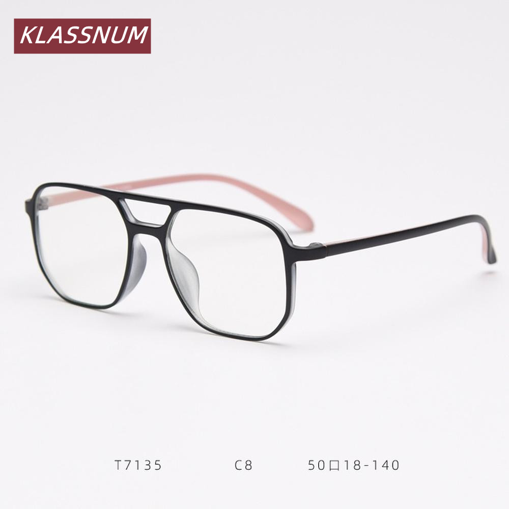 KLASSNUM Çift Köprü Kare Gözlü - Men'S Fashion Non Prescription Glasses incelemesi ve fiyatı