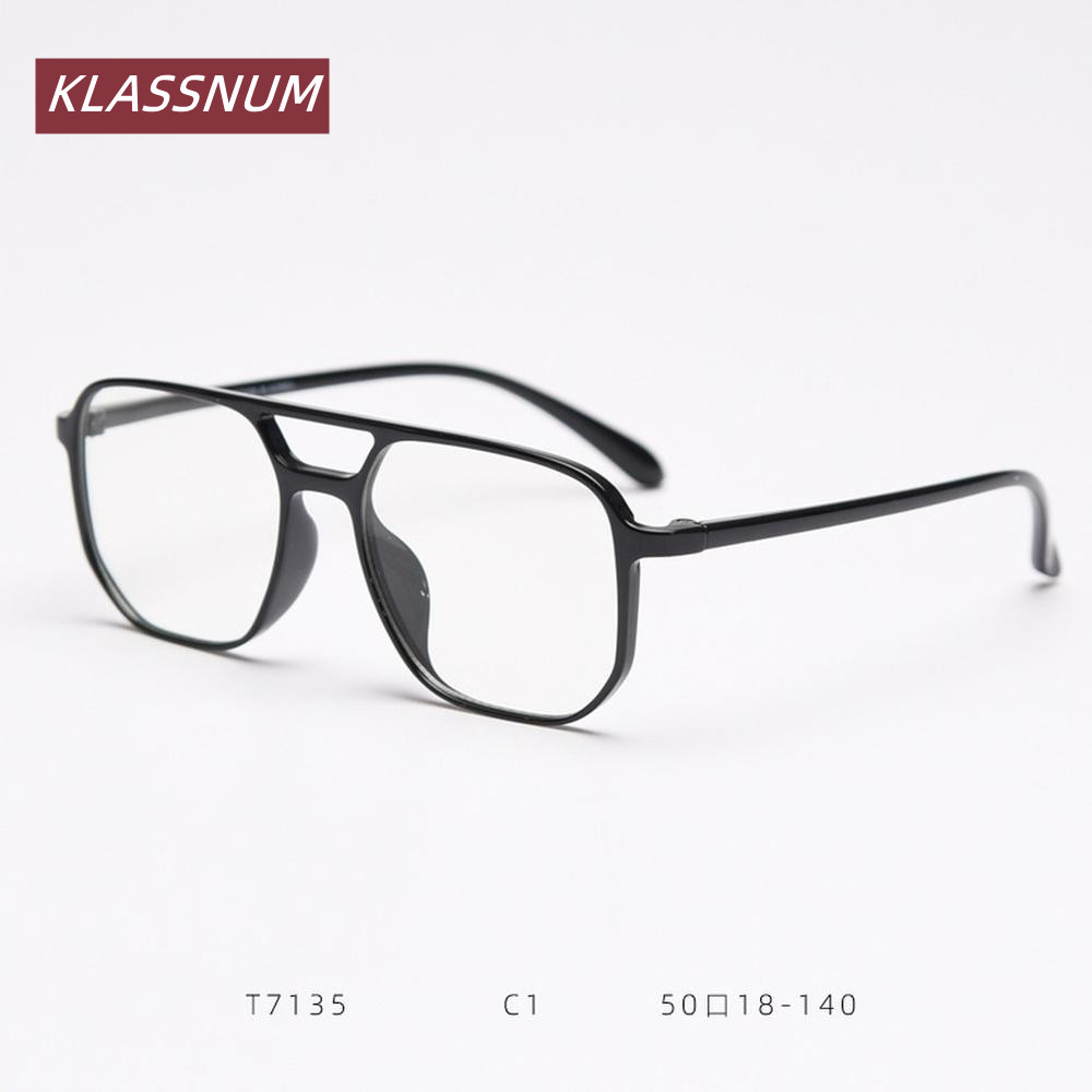 KLASSNUM Çift Köprü Kare Gözlü - Men'S Fashion Non Prescription Glasses incelemesi ve fiyatı