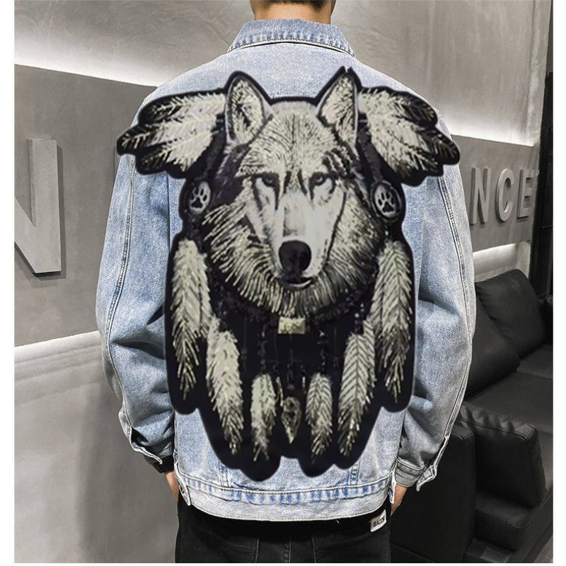 Amerika Vintage Ağır Kurt Işle - Mens Fashion Denim Jacket incelemesi ve fiyatı