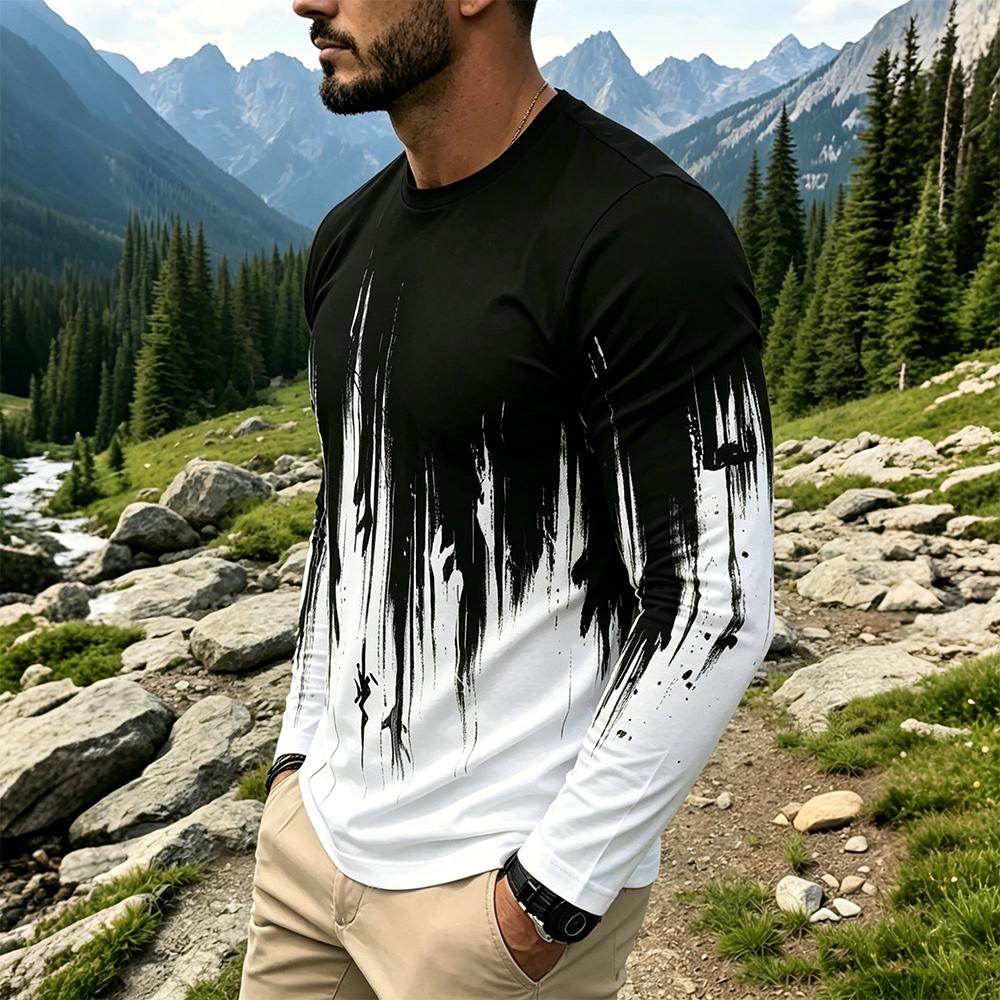 Erkek Degrade Mürekkep Sıçrama - Mens Fashion Streetwear incelemesi ve fiyatı