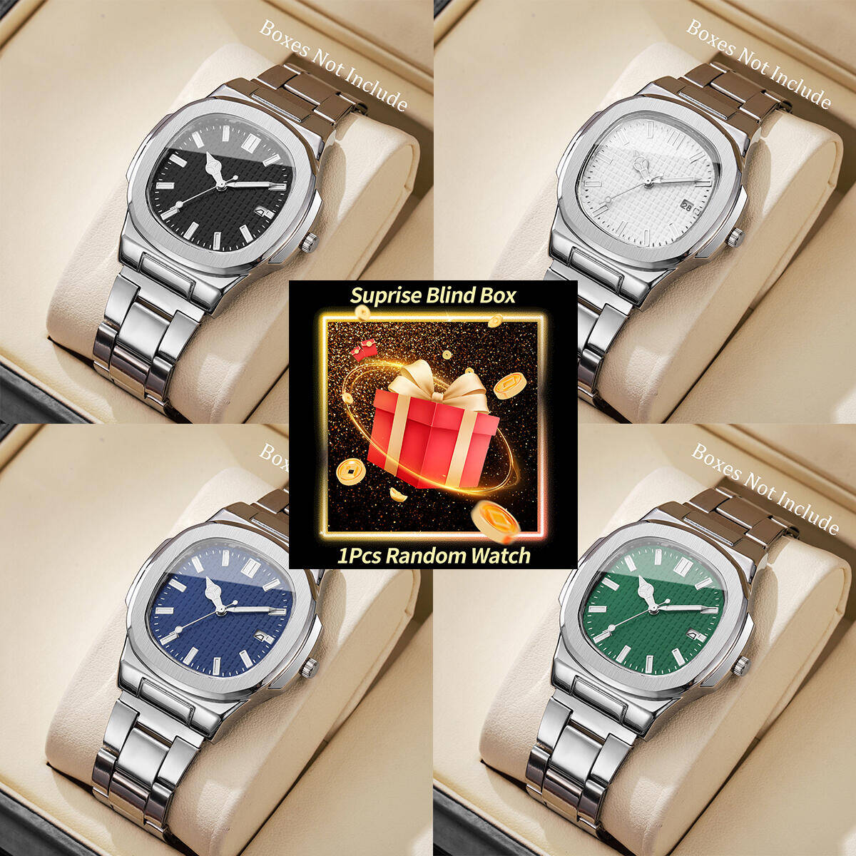 1PC Sürpriz Gizem İzle Kör Kut - Mens Fashion Watch incelemesi ve fiyatı